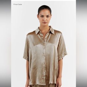 Dissh short sleeve satin shirt NWWT